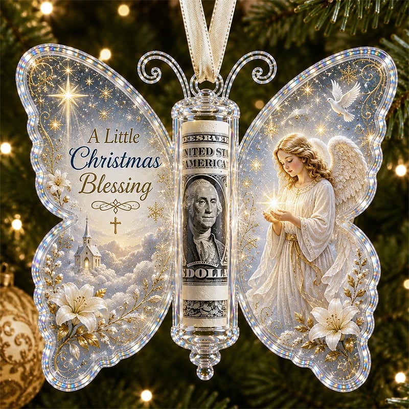 🔥🎄Christmas Cash Gift Butterfly Ornament🦋 – Holiday Money Holder Keepsake💵✨