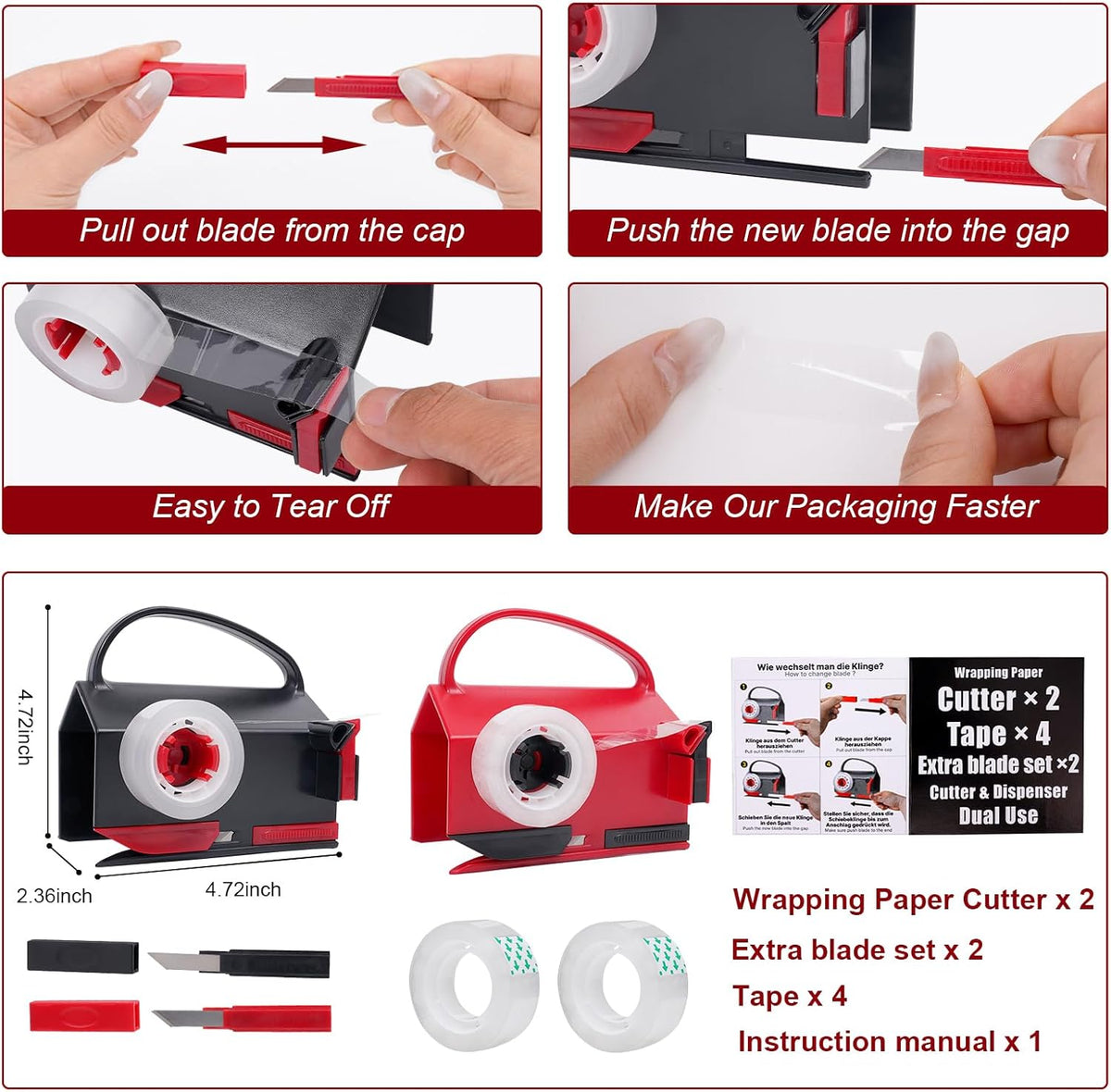 2-in-1 Gift Wrap Cutter & Tape Dispenser