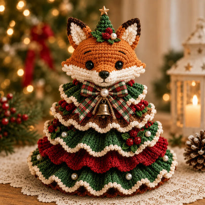 🔥🎄Crochet Animal Christmas Tree DIY Kit – Stitch a Little Christmas Magic(Material kit (not finished product)