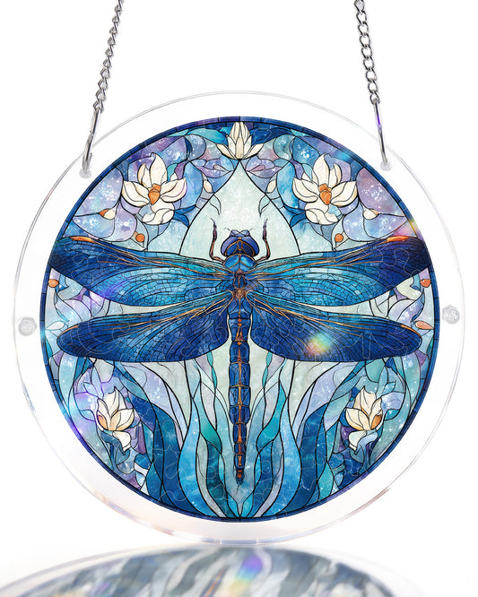 Moonlit Dragonfly Light Suncatcher-Acrylic Window Art