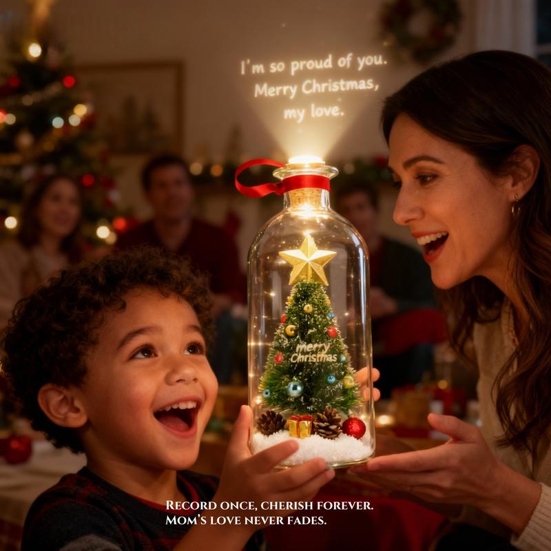 ✨Limited Time 50% Off🎄 8" Recordable Christmas Tree Message In A Bottle