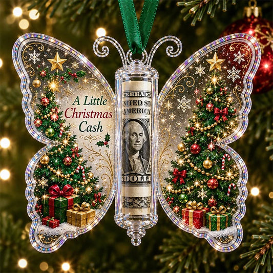 🔥🎄Christmas Cash Gift Butterfly Ornament🦋 – Holiday Money Holder Keepsake💵✨
