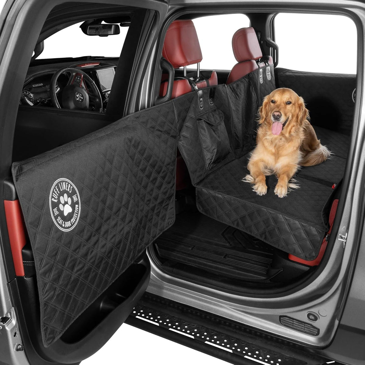 Car Rear Seat Pet Booster Platform | More Space · Waterproof & Easy to Clean