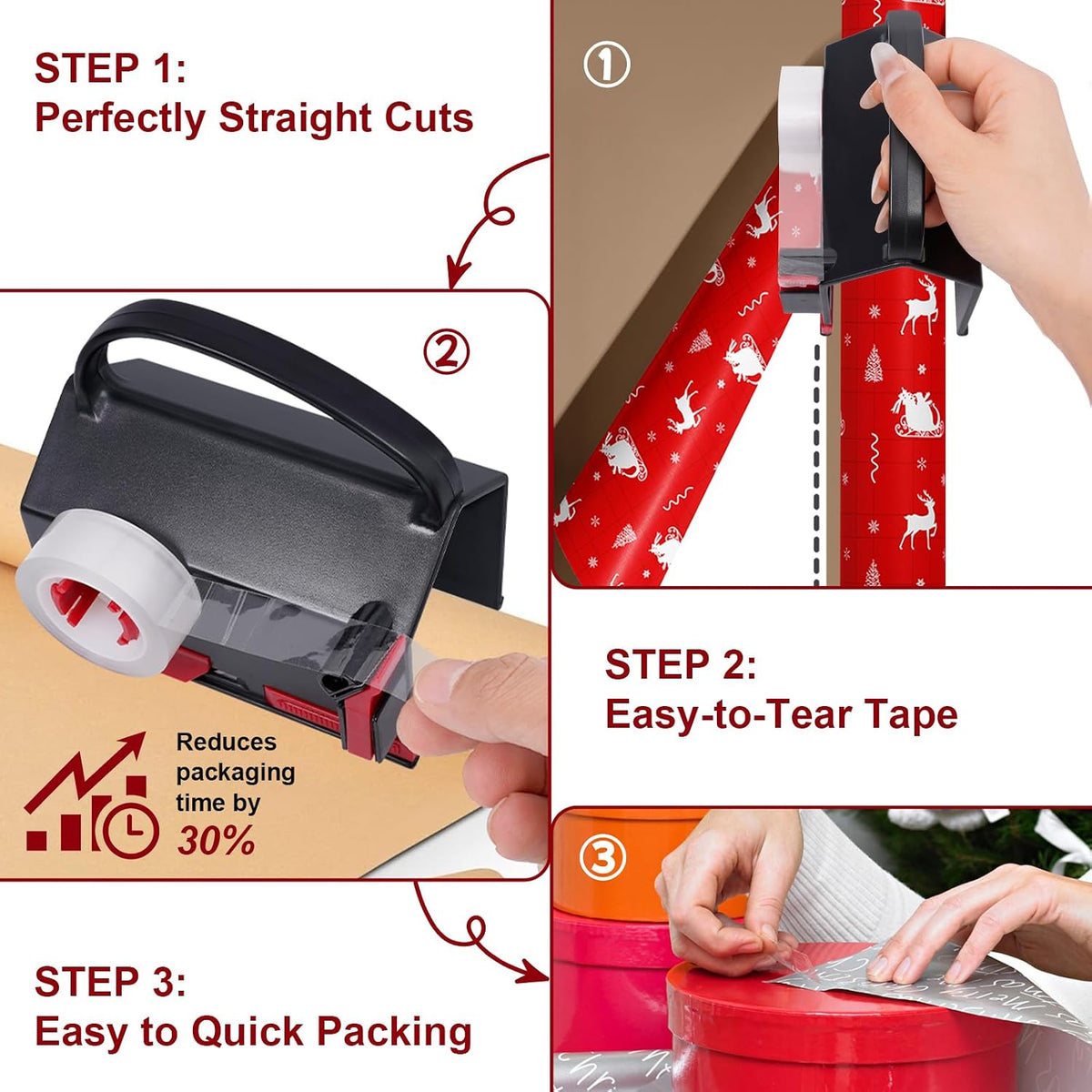 2-in-1 Gift Wrap Cutter & Tape Dispenser