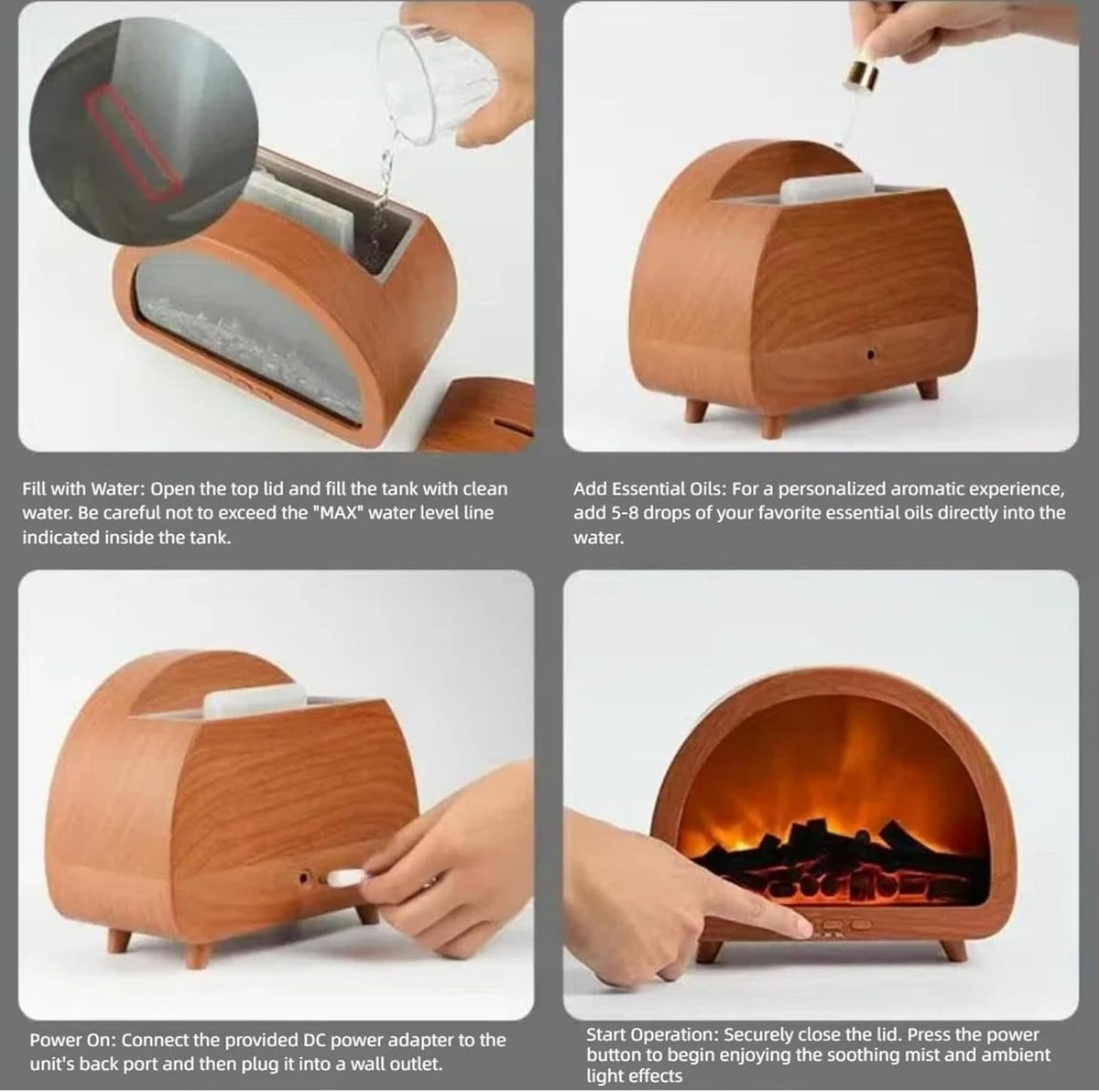 Fireplace Flame Aroma Diffuser &amp; Humidifier