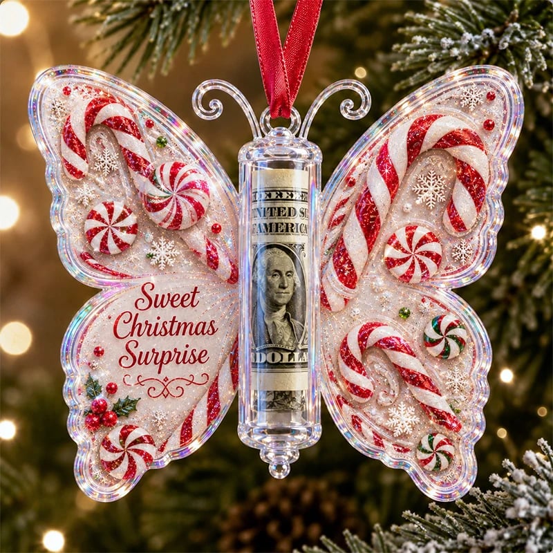 🔥🎄Christmas Cash Gift Butterfly Ornament🦋 – Holiday Money Holder Keepsake💵✨