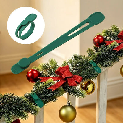 🎄 50% OFF! ✨ Silicone Christmas Wreath Ties & Traceless Hooks – Damage-Free Garland & Holiday Decor Fasteners, Stretchable Reusable Silicone Straps with High-Adhesion Removable Wall Hooks – 10-Second Quick-Wrap for Wreaths, Banisters & String Lights 🎅