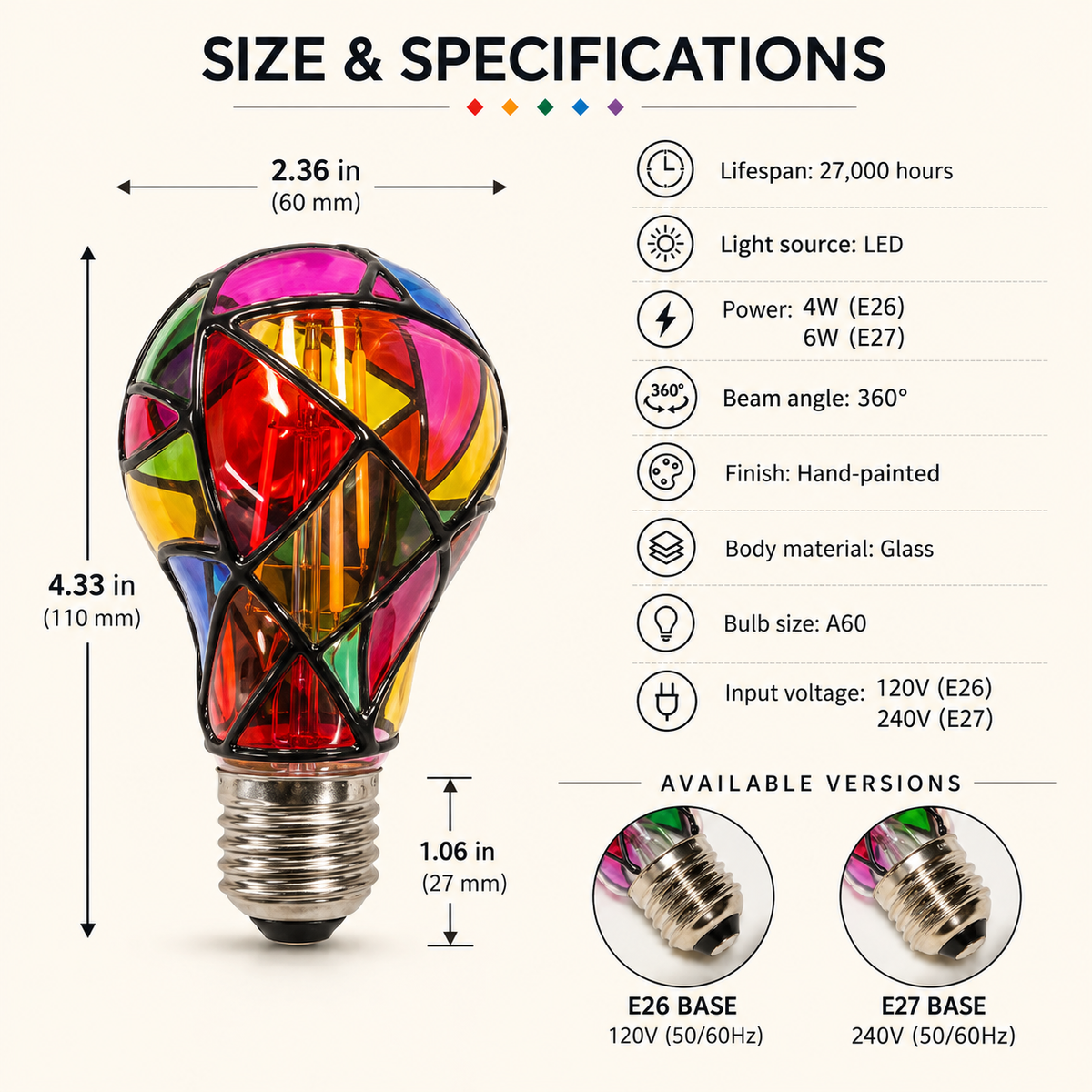 Mosaic Glow Bulb