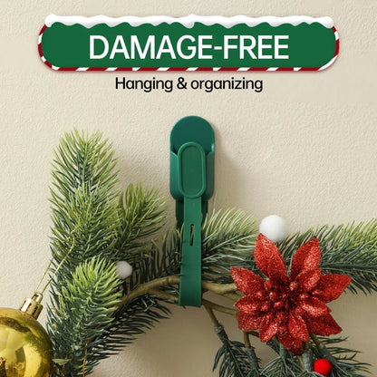 🎄 50% OFF! ✨ Silicone Christmas Wreath Ties & Traceless Hooks – Damage-Free Garland & Holiday Decor Fasteners, Stretchable Reusable Silicone Straps with High-Adhesion Removable Wall Hooks – 10-Second Quick-Wrap for Wreaths, Banisters & String Lights 🎅
