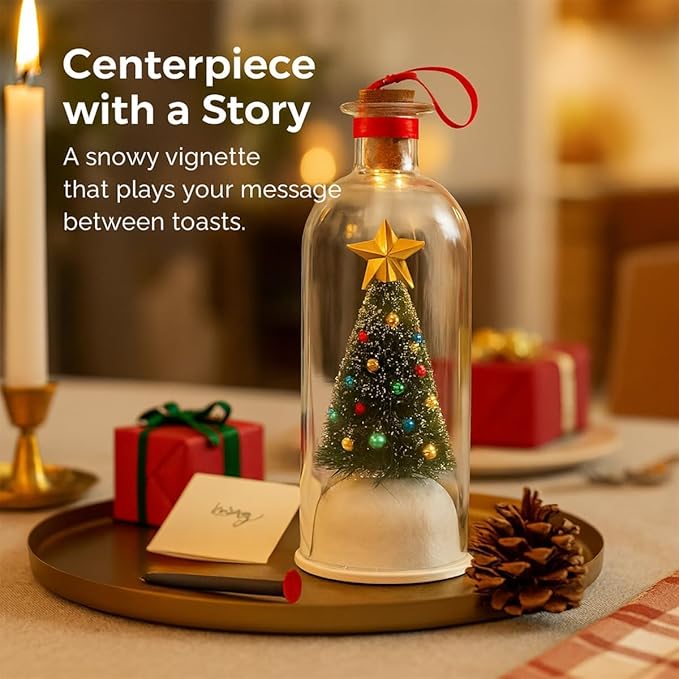 ✨Limited Time 50% Off🎄 8" Recordable Christmas Tree Message In A Bottle