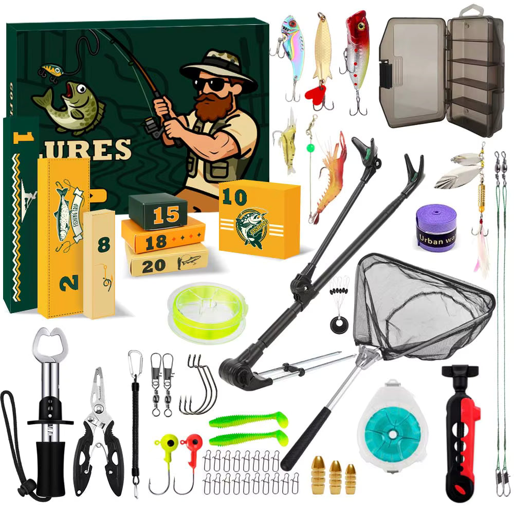 🎣 Fishing Advent Calendar – 24 Days of Tackle Surprises, Christmas Gift for Fishing Lovers
