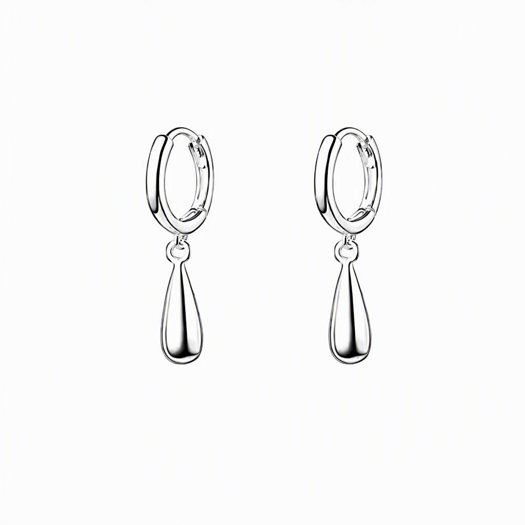 Minimalist Water Drop Circle Hoop Earrings for Women Elegant Huggie Earrings 1 Pair